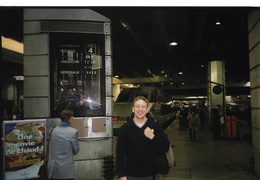 Christian awaiting the train to Bordeaux