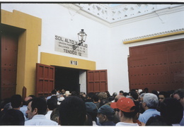 entering the bullfighting ring