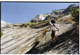 Starting down the granite slope