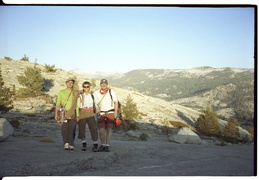 Victor, Rebecca, Christian at the summit of a climb