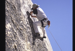 Victor climbing