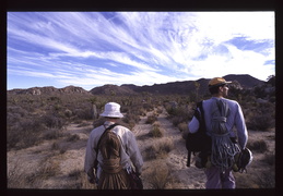 hiking into a climb