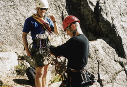 setting up to climb