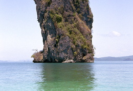 Rock formation jutting out of the Andaman Sea