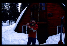 Steve in front of Ludlow Hut