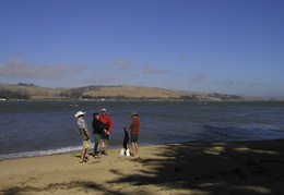 hanging out on the beach