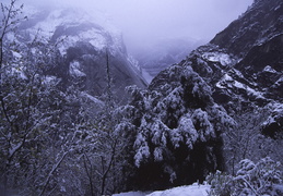 clouds and snow on the John Muir Trail