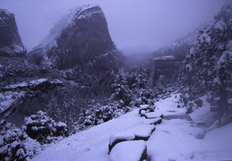 clouds and snow on the John Muir Trail