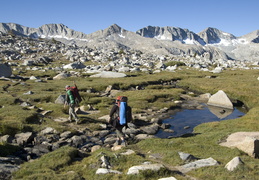 hiking across the alpine tundra