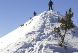 descending from the peak