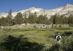 Jim hiking along the trail