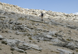 Jim hiking back