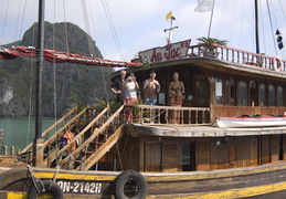 waving goodbye to some of our boat mates