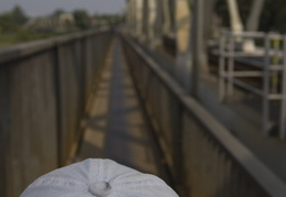 motorbike ride over a bridge