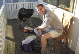 shucking oysters