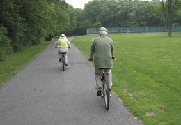 Biking along the Bergen County bike path