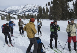 Skiing in along the fire road