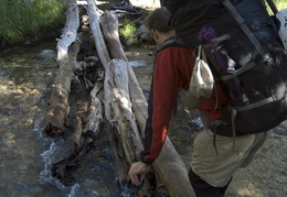 Jim crosses a creek