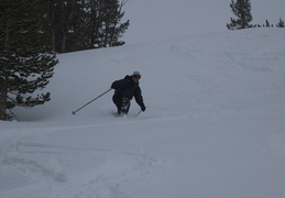 Jim taking a few telemark turns