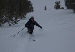 Jim taking a few telemark turns