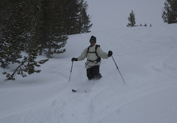 Earl cutting up the snow