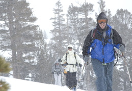 snow storm during a morning ski