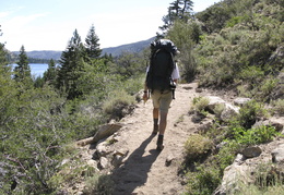 Jim heading up switchbacks