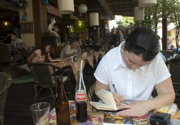 Meghan enjoying a coca cola