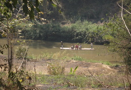 trekkers on a raft