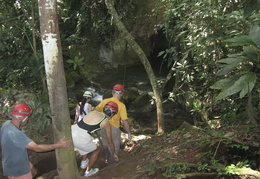 approaching the entrance to the ATM cave