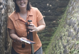 Meghan checking out the ruins