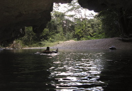 approaching the next cave exit