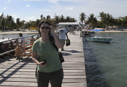 Meghan arriving in Caye Caulker