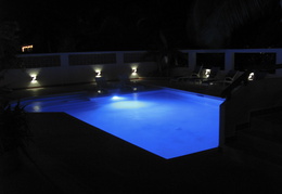 swimming pool by night