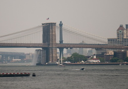 Brooklyn Bridge with waterfall