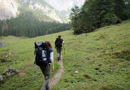 Hiking along the trail