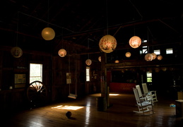 Inside the pool barn