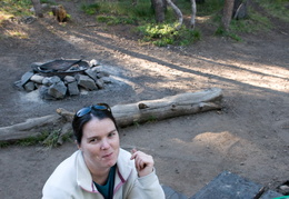 Meghan at the campsite