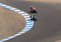 Valentino and Stoner in the corkscrew