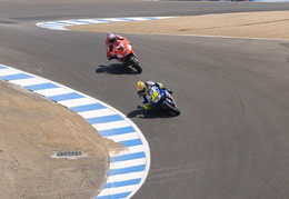 Valentino and Stoner in the corkscrew