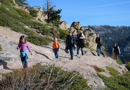 Hiking along the trail