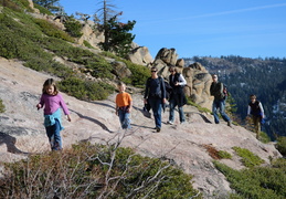 Hiking along the trail