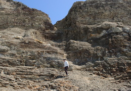 hiking down to the beach