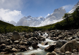 mountain range at the top of the French Valley