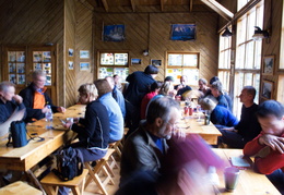 awaiting dinnertime inside Refugio Chileno