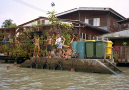 swiming in the Bangkok canals