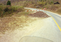 washed out road on the way towards Mae Hong Son