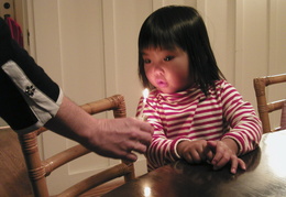 blowing out the birthday candle