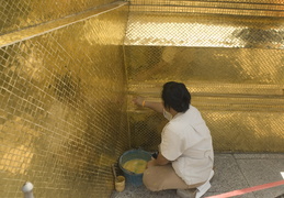 cleaning the gold leaf