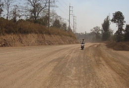 Meghan cruising on dirt roads